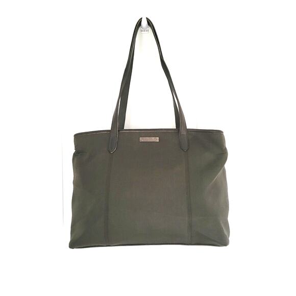Coach Vintage Gray Neoprane Shoper Tote Shoulder Bag Leather Trim Zipper Soft - Picture 1 of 14